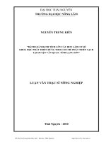 Đánh giá nhanh tích lũy các bon làm cơ sở khoa học cho trồng rừng theo cơ chế phát triển sạch tại huyện Văn Quan, tỉnh Lạng Sơn