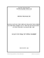 Đánh giá kết quả thực hiện quy hoạch sử dụng nhóm đất phi nông nghiệp cấp xã trên địa bàn huyện Sông Lô giai đoạn 2005 – 2010
