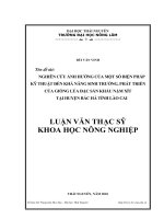 Nghiên cứu ảnh hưởng của một số biện pháp kỹ thuật đến khả năng sinh trưởng, phát triển của giống lúa đặc sản Khẩu nậm xít tại Huyện Bắc Hà, Tỉ