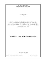 Nghiên cứu một số yếu tố ảnh hưởng đến giá đất ở, tại địa bàn thành phố Thái Nguyên giai đoạn 2005 - 2009