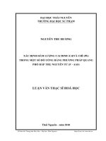 Xác định hàm lượng Cacdimi (Cd) và chì (Pb) trong một số đồ uống bằng phương pháp quang phổ hấp thụ nguyên tử (F - AAS)