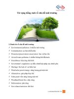 từ vựng tiếng anh chuyên ngành MÔI TRƯỜNG