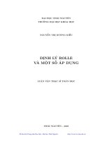 Định lý Rolle và một số áp dụng