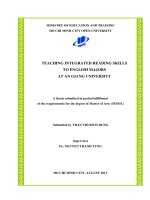 Teaching integrated reading skills to english majors at an giang university 