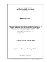 Đánh giá công tác bồi thường giải phóng mặt bằng, hỗ trợ va tái định cư khi nhà nước thu hồi đất trên địa bàn huyện Đồng Hỷ, tỉnh Thái Nguyên giai đoạn 2006-2010