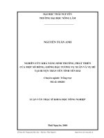 Nghiên cứu khả năng sinh trưởng, phát triển của một số dòng, giống đậu tương vụ xuân và hè tại huyện Trấn Yên - Tỉnh Yên Bái