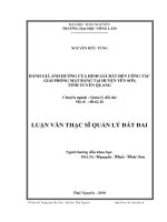 Đánh giá ảnh hưởng của định giá đất đến công tác giải phóng mặt bằng tại huyện Yên Sơn, tỉnh Tuyên Quan