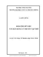 Khai phá dữ liệu văn bản bằng lý thuyết tập thô