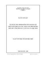 Xây dựng tiến trình hướng dẫn giải bài tập phần chất khí (Vật lí 10 - nâng cao) theo hướng phát huy tính tích cực và tự lực của học sinh