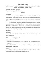CHUYÊN ĐỀ TOÁN DÙNG ĐA THỨC PHỤ ĐỂ GIẢI BÀI TOÁN XÁC ĐỊNH ĐA THỨC HOẶC TÍNH GIÁ TRỊ RIÊNG CỦA ĐA THỨC.