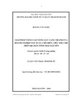 Giải pháp nâng cao năng lực cạnh tranh của doanh nghiệp sản xuất, chế biến, tiêu thụ Chè trên địa bàn tỉnh Thái Nguyên