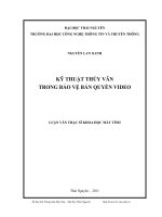 Kỹ thuật thủy vân trong bảo vệ bản quyền video