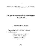 Giải pháp tài chính phát triển thị trường bất động sản ở Việt Nam