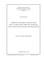 Nghiên cứu đặc điểm của một số thảm thực vật phục hồi tự nhiên sau nương rãy ở xã Vũ Chấn, huyện Võ Nhai, tỉnh Thái Nguyên
