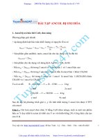 Bài tập oxi hóa ancol 