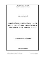 Nghiên cứu sự ô nhiễm của một số chỉ tiêu vi khuẩn ở nước uống đóng chai trên địa bàn thành phố Thái Nguyên