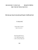 Bài toán quy hoạch toàn phương lồi ngặt với nhiễu giới nội