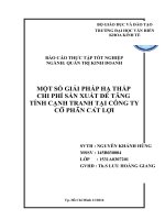 Báo cáo thực tập tốt nghiệp công ty bao bì