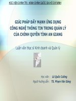 Presentation giải pháp đẩy mạnh ứng dụng công nghệ thông tin trong quản lý của chính quyền tỉnh an giang 