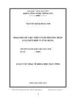 Khai phá dữ liệu trên cơ sở phương pháp Luật kết hợp và ứng dụng