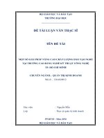 LUẬN VĂN THẠC SĨ NÂNG CAO CHẤT LƯỢNG ĐÀO TẠO NGHỀ