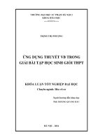 Ứng dụng của thuyết VB trong giải bài tập học sinh giỏi THPT (LV tốt nghiệp)