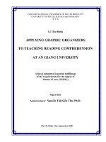 Applying graphic organizers to teaching reading comprehension at an giang university 