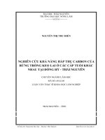 Nghiên cứu khả năng hấp thụ cacbon của rừng trồng keo lai ở các cấp tuổi khác nhau tại Đồng Hỷ - Thái Nguyê