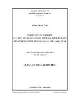 Nghiên cứu sự tạo phức của một số nguyên tố đất hiếm nhẹ với L-Tyrosin bằng phương pháp trắc quang và chuẩn độ đo pH