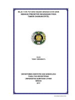 Nilai titik potong kadar angiostatin urin sebagai prediktor keganasan pada tumor ovarium epitel   