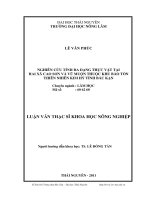 ghiên cứu tính đa dạng thực vật tại hai xã Cao Sơn và Vũ Muộn thuộc khu bảo tồn thiên nhiên Kim Hỷ tỉnh Bắc Kạn