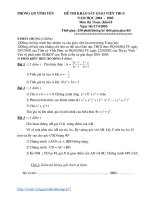 Đề  đa ks giáo viên toán 8 tx vĩnh yên 2004 2005 