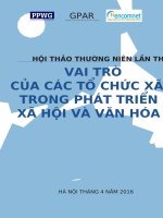 VAI TRÒ CỦA CÁC TỔ CHỨC XÃ HỘI DÂN SỰ TRONG PHÁT TRIỂN KINH TẾ,XÃ HỘI VÀ VĂN HÓA VIỆT NAM