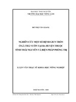 Nghiên cứu một số bệnh giun tròn ở gà thả vườn tại ba huyện thuộc tỉnh Thái Nguyên và biện pháp phòng trị