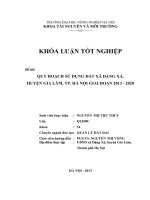 QUY HOẠCH SỬ DỤNG ĐẤT XÃ ĐẶNG XÁ,  HUYỆN GIA LÂM, TP. HÀ NỘI GIAI ĐOẠN 2013  2020