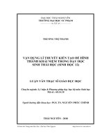 Vận dụng lý thuyết kiến tạo để hình thành khái niệm trong dạy học sinh thái học (Sinh học 12)