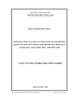 Đánh giá công tác quản lý Nhà nước về thị trường quyền sử dụng đất trong thị trường bất động sản tại thị xã Phú Thọ - tỉnh Phú Thọ