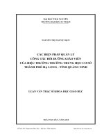 Các biện pháp quản lý công tác bồi dưỡng giáo viên của hiệu trưởng trường trung học cơ sở thành phố Hạ Long - Tỉnh Quảng Ninh