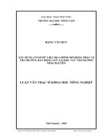 Xây dựng cơ sở dữ liệu địa chính mở rộng phục vụ thị trường bất động sản tại khu vực thành phố Thái Nguyên