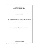 Phát triển đội ngũ Giáo viên trường Trung cấp nghề tỉnh Hà Giang theo hướng chuẩn hóa