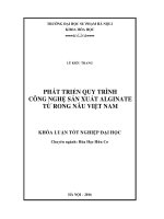 Phát triển quy trình công nghệ sản xuất Alginate từ rong Nâu Việt Nam (LV tốt nghiệp)