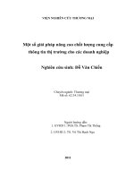 Một số giải pháp nâng cao chất lượng cung cấp thông tin thị trường cho các doanh nghiệp