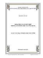 Khai phá luật kết hợp trong cơ sở dữ liệu và ứng dụng