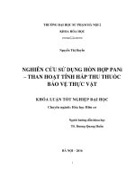 Nghiên cứu sử dụng hỗn hợp PANi  than hoạt tính hấp thu thuốc bảo vệ thực vật (LV tốt nghiệp)