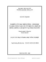 Nghiên cứu đặc điểm nông - sinh học và khả năng tạo cây tứ bội của một số dòng giống cam quýt tại Thái Nguyên