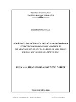 Nghiên cứu ảnh hưởng của việc bổ sung chế phẩm EM (effective microorganisms) vào thức ắn tới khả năng sản xuất của gà Broiler trong chuồng kín và hiệu quả môi trường