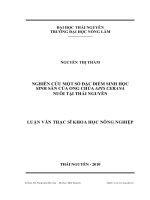 Nghiên cứu một số đặc điểm sinh học sinh sản của ong chúa Apis Cerana nuôi tại Thái Nguyên