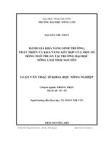 Đánh giá khả năng sinh trưởng, phát triển và khả năng kết hợp của một số dòng ngô thuần tại trường Đại học Nông Lâm Thái Nguyên