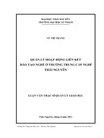 Quản lý hoạt động liên kết đào tạo nghề ở trường Trung cấp nghề Thái Nguyên