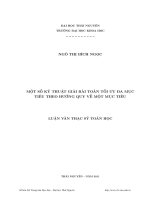 Một số kỹ thuật giải bài toán tối ưu đa mục tiêu theo hướng quy về một mục tiêu